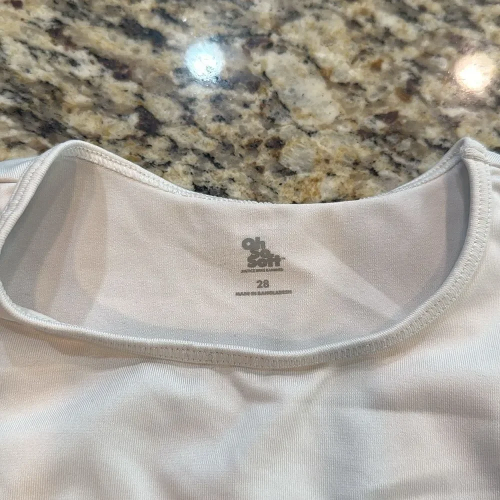 Justice White Tank Top sports bra with Logo Band size 28